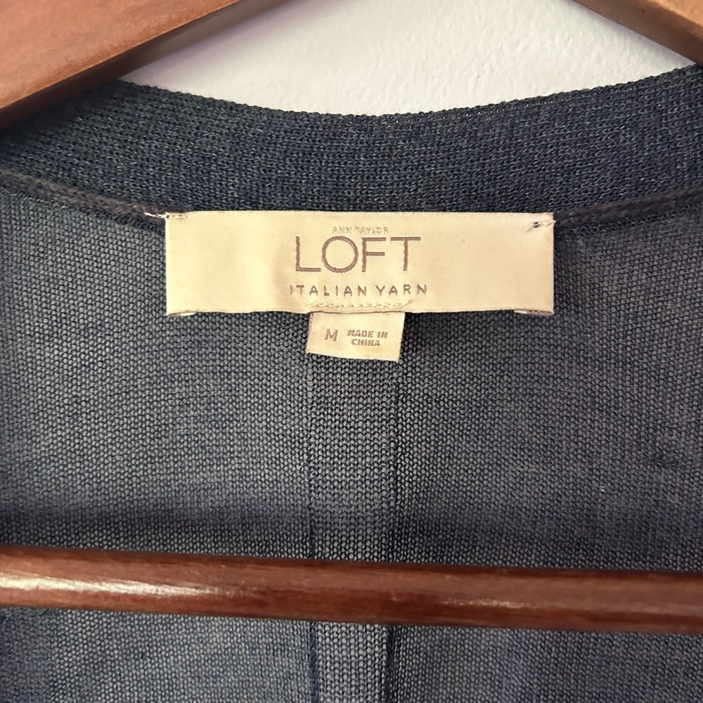 LOFT Sheer Summer Cardigan, GUC, Blue, Size M - Picture 3 of 7